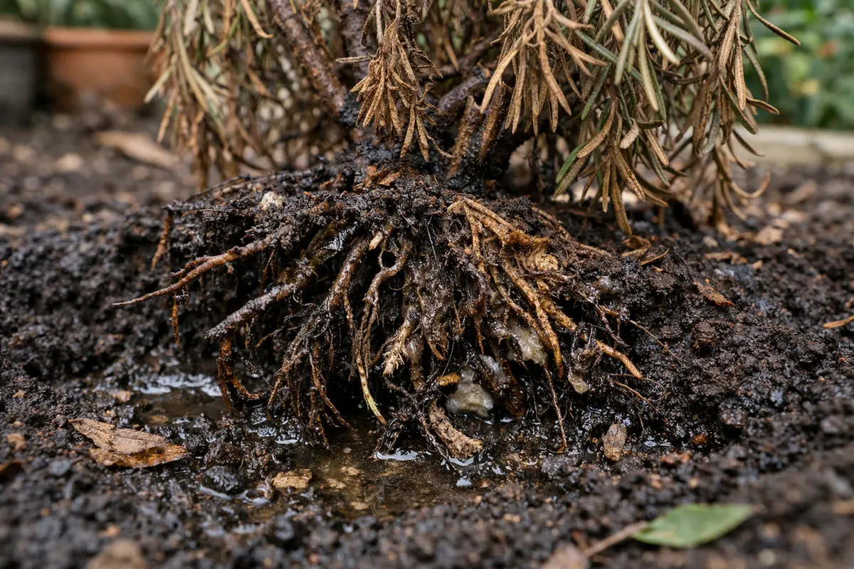 what to do when rosemary turns with unhealthy roots showing in soil