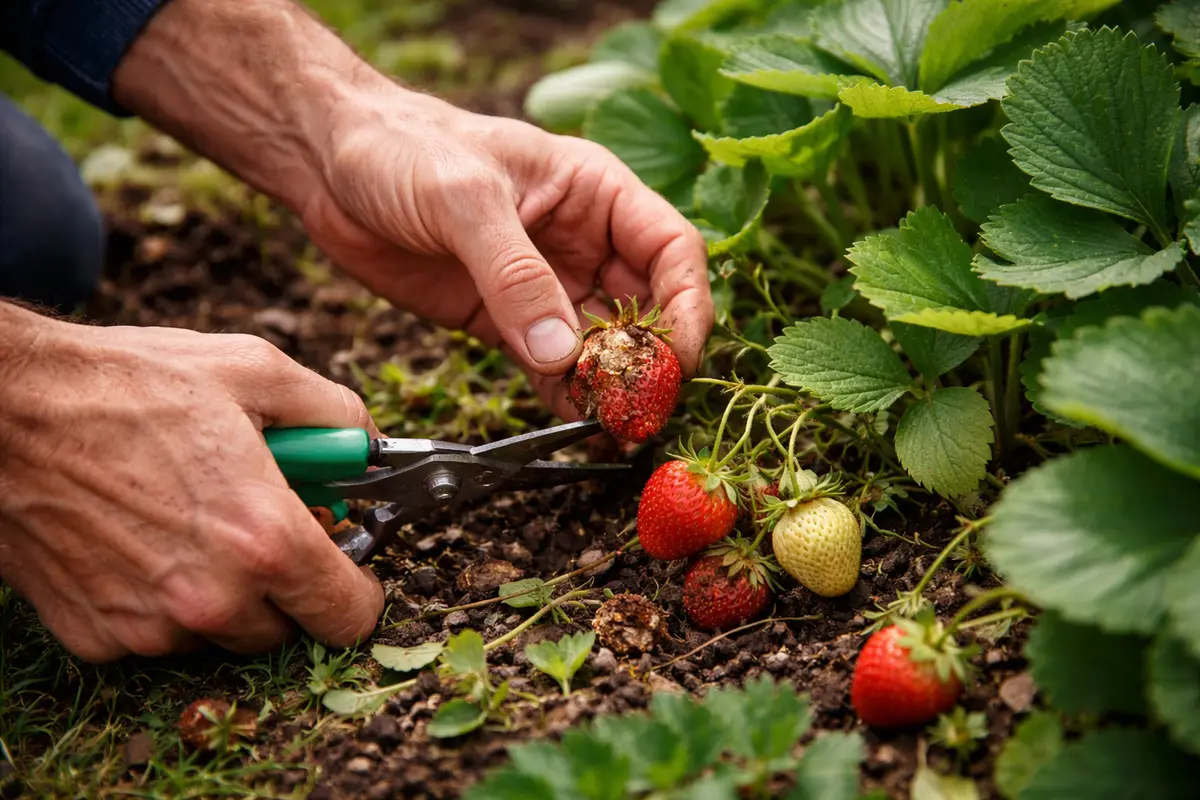 what to do when strawberries develop brown patches remove affected strawberries immediately