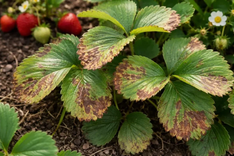 what to do when strawberry with visible browning or spots on leaves