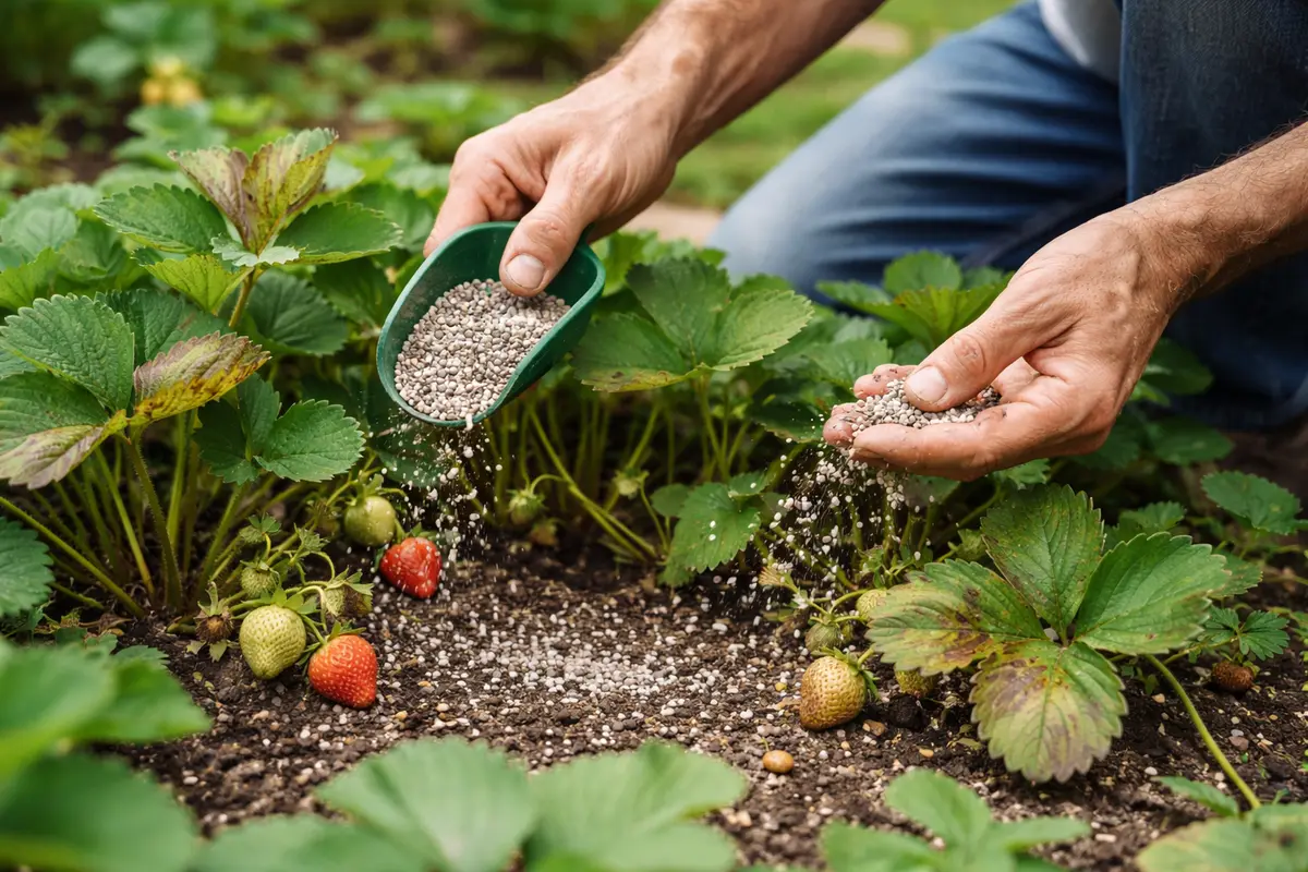 what to do when strawberry plants fertilize strawberries to promote fresh growth