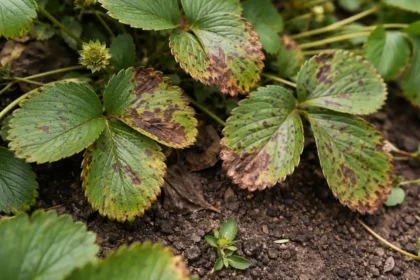 what to do when strawberry with visible browning or spots on leaves