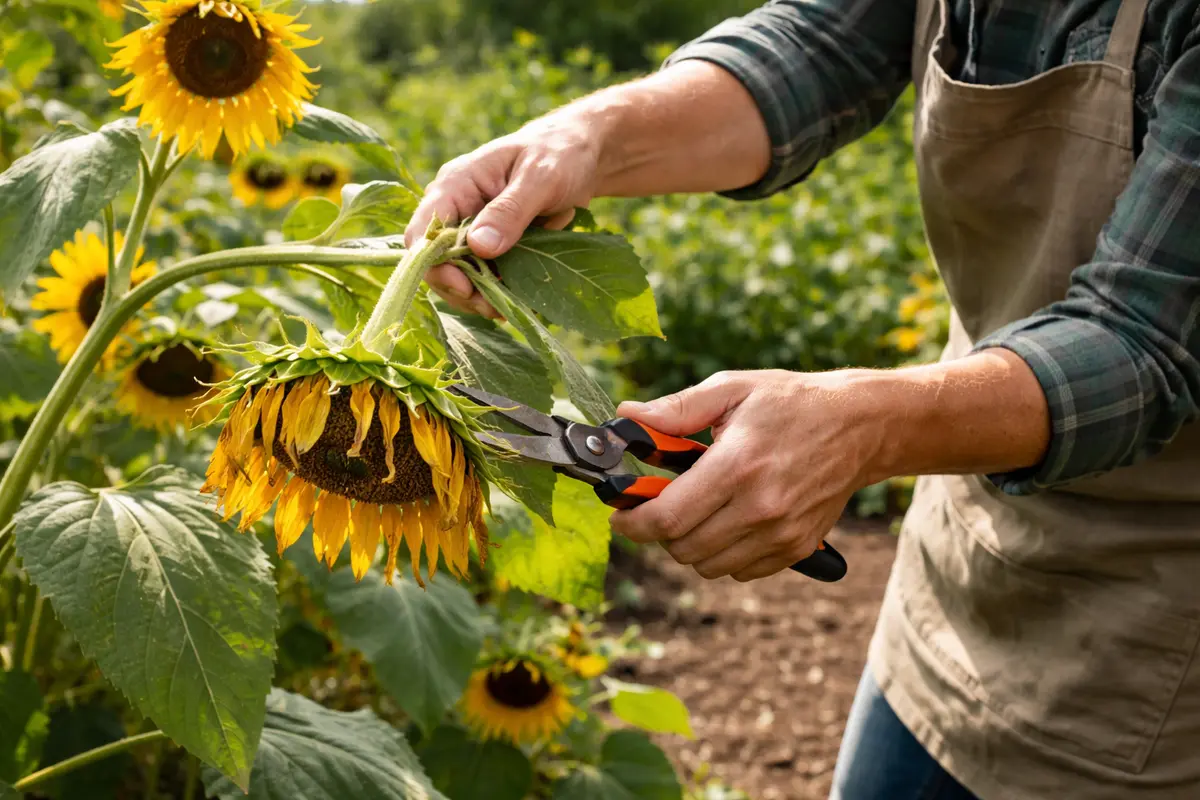 what to do when sunflower heads droop trim wilting sunflower heads promptly