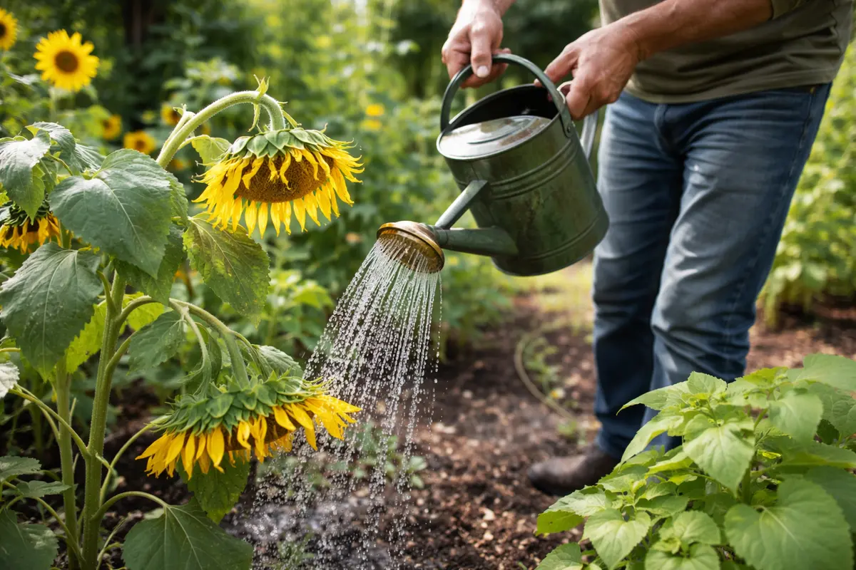 what to do when sunflower heads water regularly to prevent sunflower fatigue