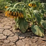 what to do when sunflower heads wilting visibly in real garden soil