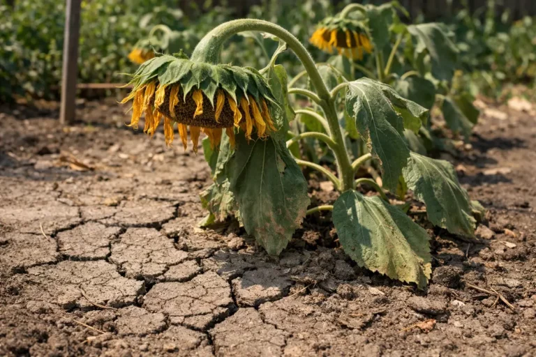 what to do when sunflower heads wilting visibly in real garden soil