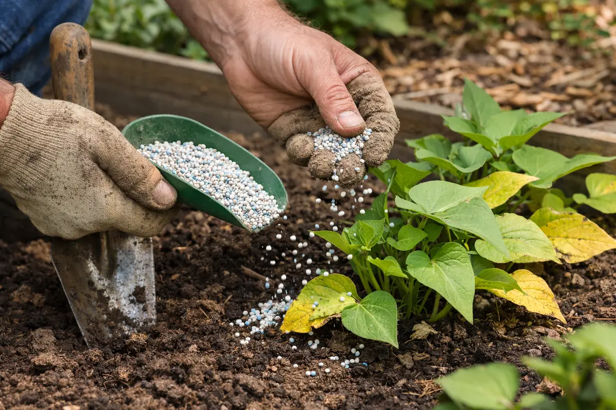 what to do when sweet fertilize sweet potato to encourage green growth