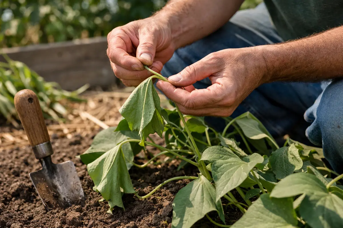 what to do when sweet potato inspect leaves for fresh wilting signs