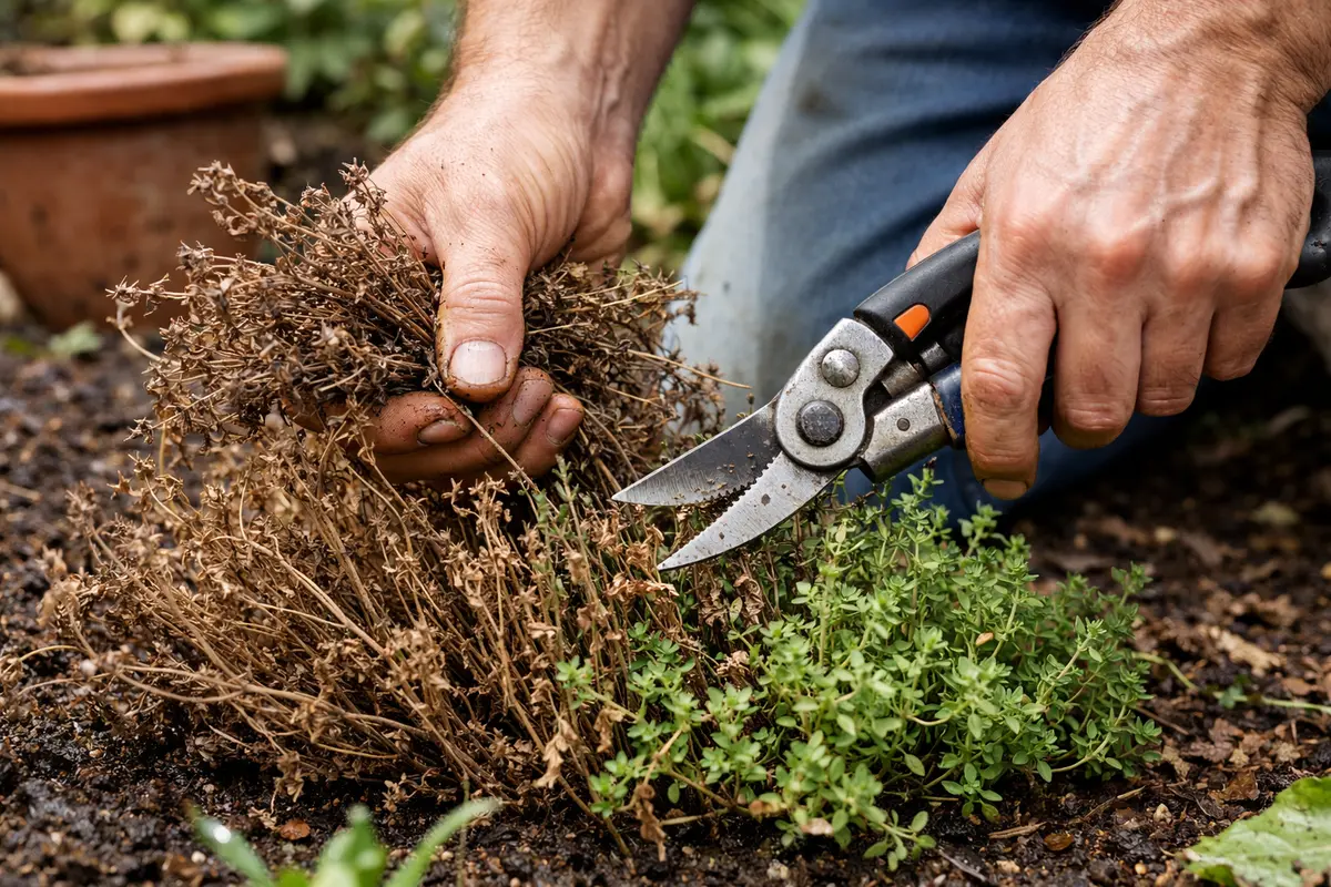what to do when thyme is trim back wilted thyme stems quickly