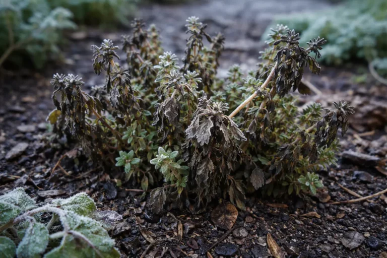 what to do when thyme turns with cold-damaged leaves in the garden