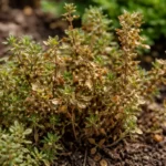 what to do when thyme with visible browning or spots on leaves