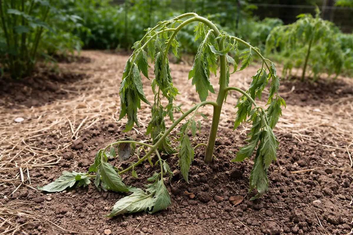 what to do when tomato plants wilting visibly in real garden soil