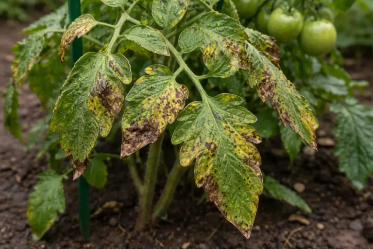 what to do when tomatoes with visible browning or spots on leaves