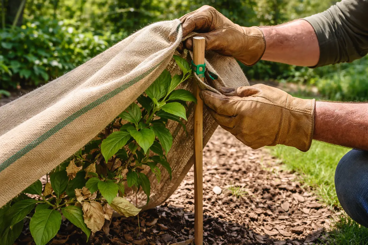 what to do when tree leaves shade new growth to avoid sunburn