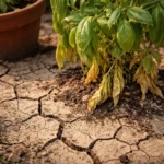what to do when wilting with cracked dry soil around the plant