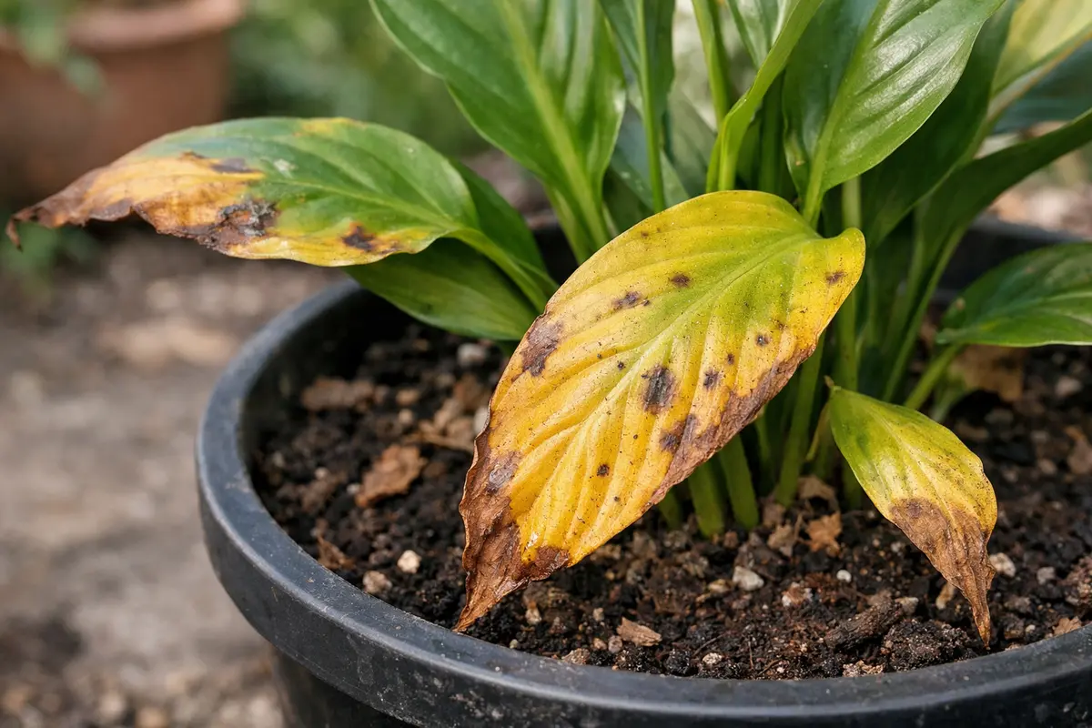 what to do when your with visible browning or spots on leaves