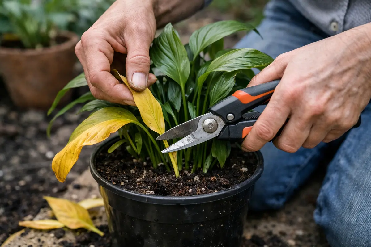 what to do when your peace trim yellow leaves on peace lily