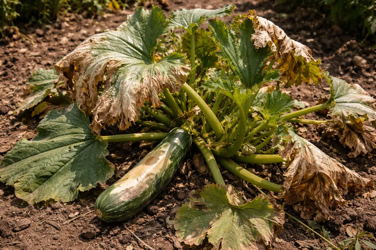 what to do when zucchini with scorched leaf edges in harsh sun