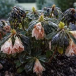 why are my azalea flowers dropping with cold-damaged leaves in the garden