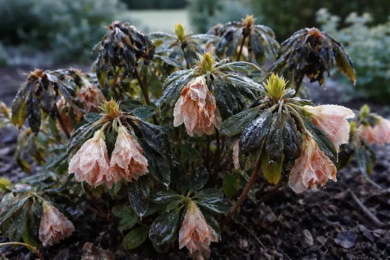 why are my azalea flowers dropping with cold-damaged leaves in the garden
