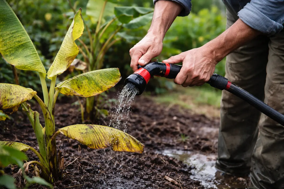 why are my banana plants water banana plants less during rainy season
