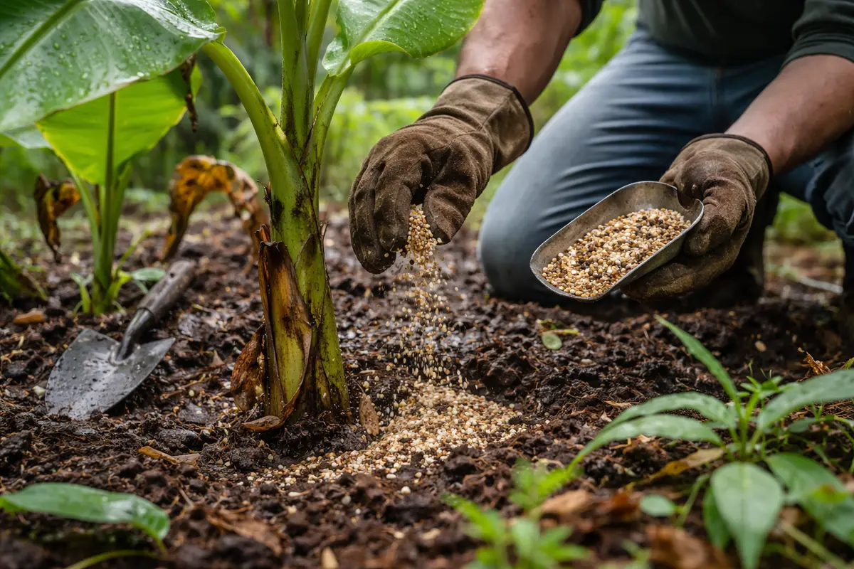 why are my banana feed banana plants to boost recovery after rain