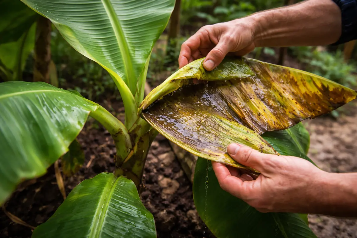 why are my banana plants wilting inspect banana leaves for waterlogging signs