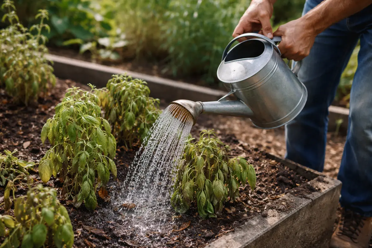 why are my basil plants turning brown water basil deeply for recovery