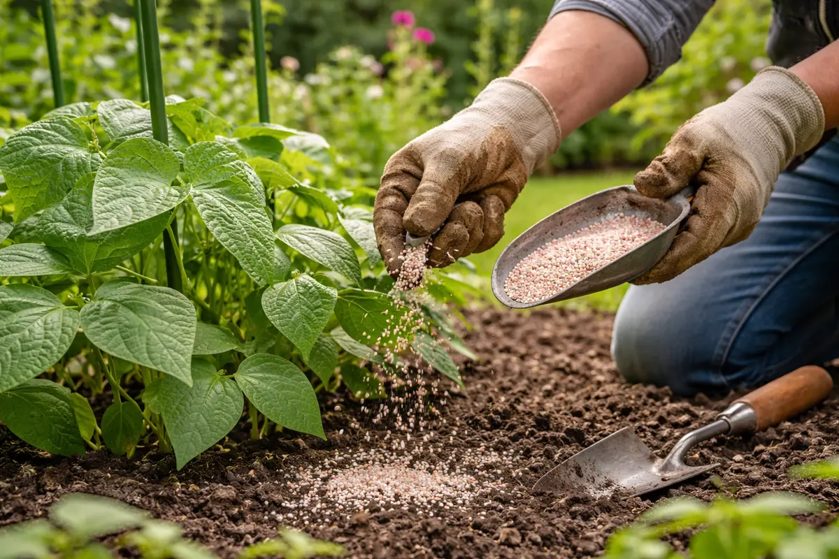 why are my bean plants not apply fertilizer to encourage flower growth