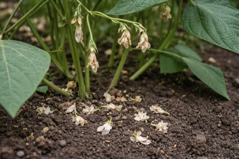 why are my bean plants not with dropped blossoms around the stems