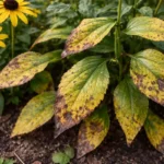 why are my black-eyed susan with visible browning or spots on leaves