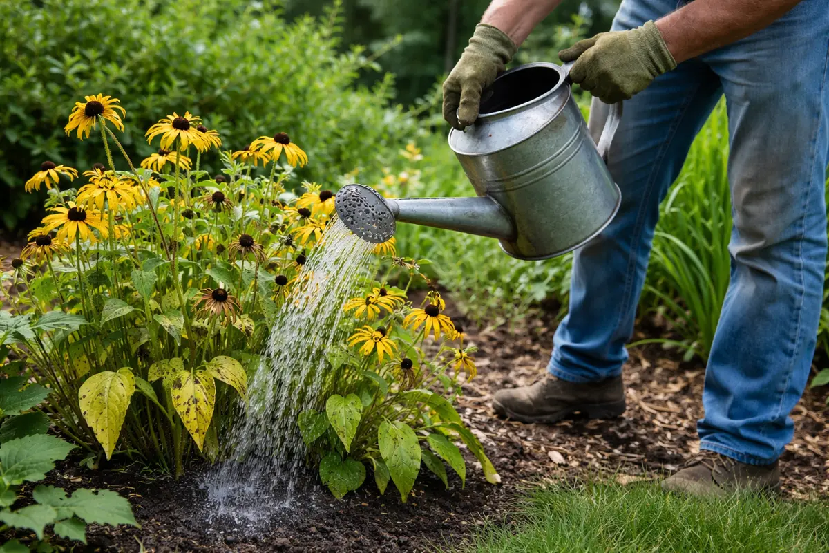 why are my black-eyed susan leaves water deeply to revive fading plants