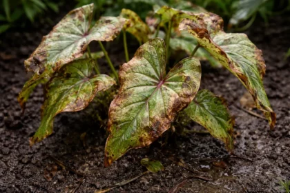 why are my caladium leaves with visible browning or spots on leaves