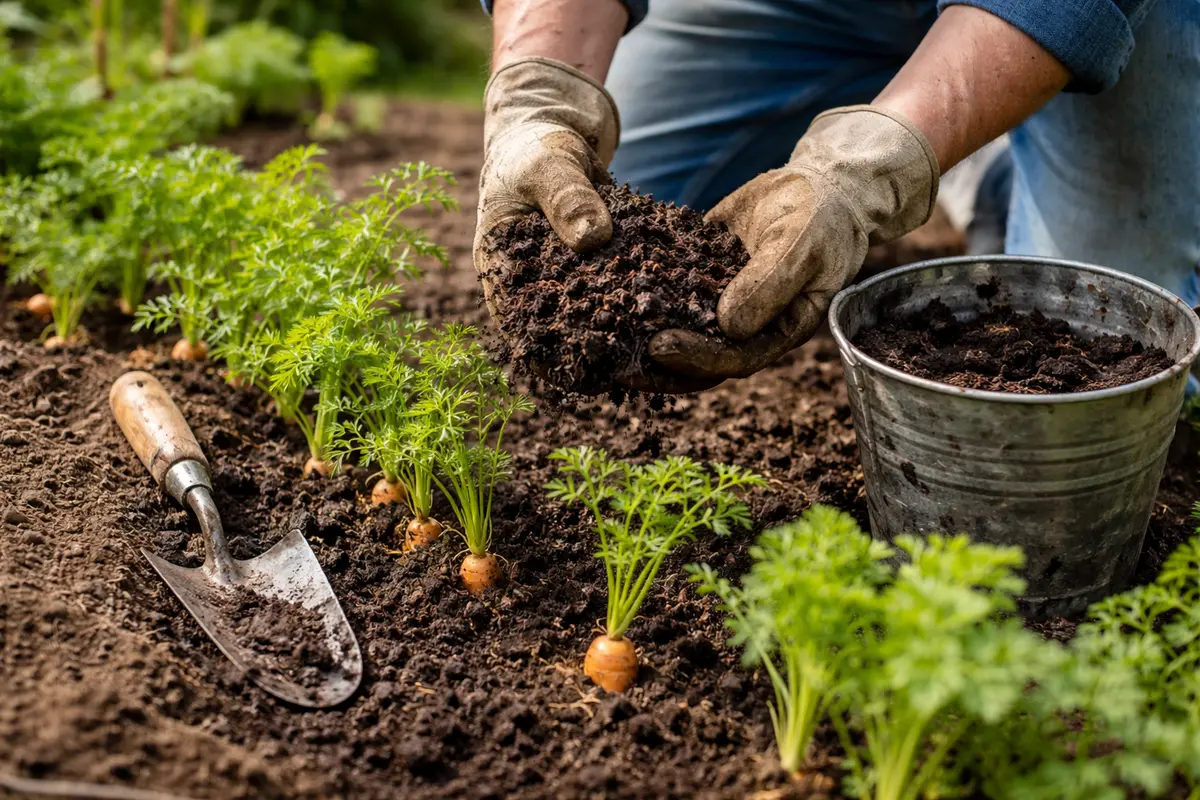 why are my carrots not growing add compost to improve carrot growth