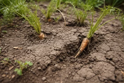 why are my carrots not growing with compacted soil around the roots