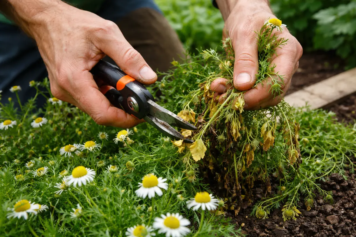 why are my chamomile plants dying in prune overwatered chamomile leaves carefully