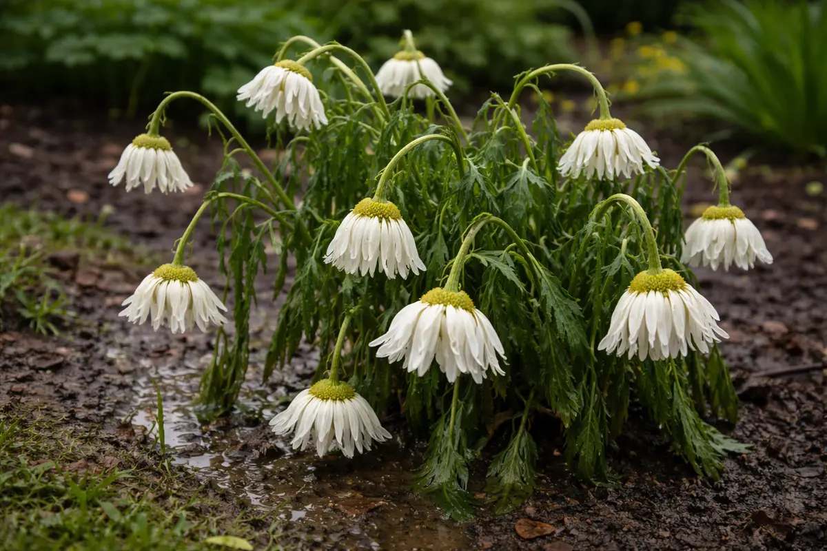 why are my daisies drooping after wilting visibly in real garden soil