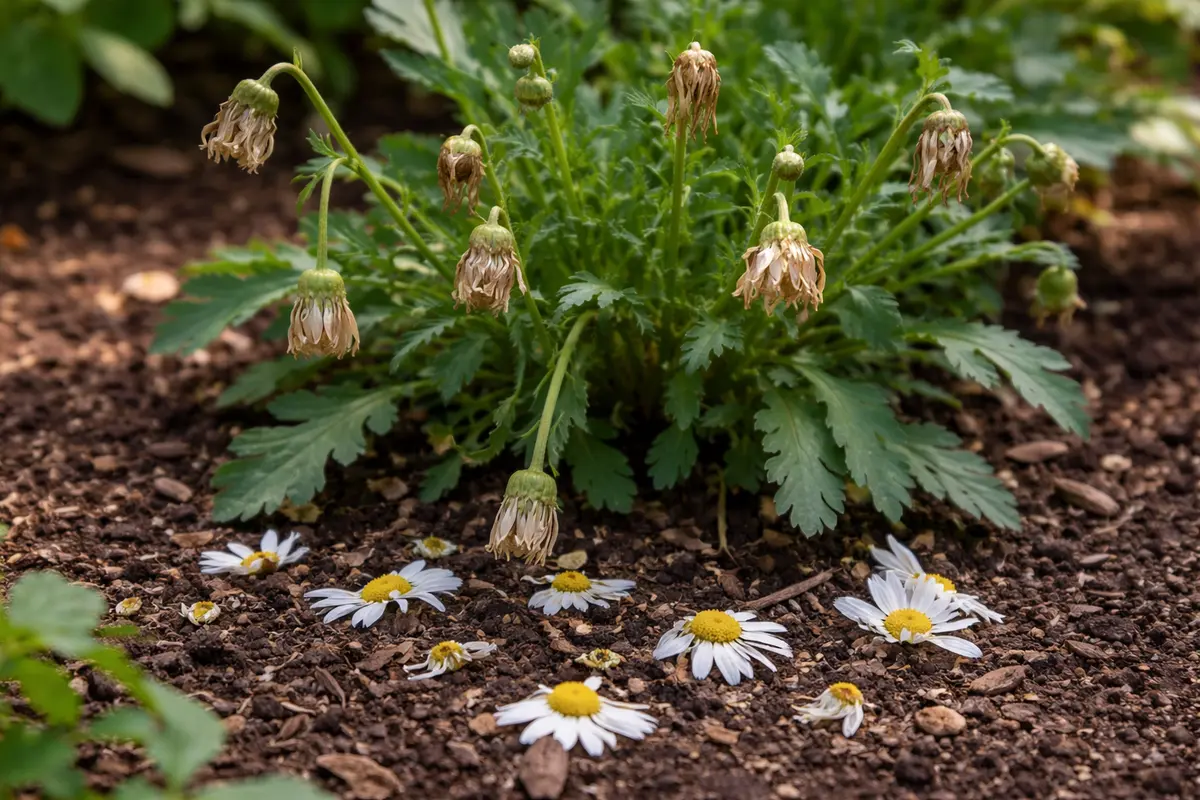 why are my daisies not flowering with dropped blossoms around the stems