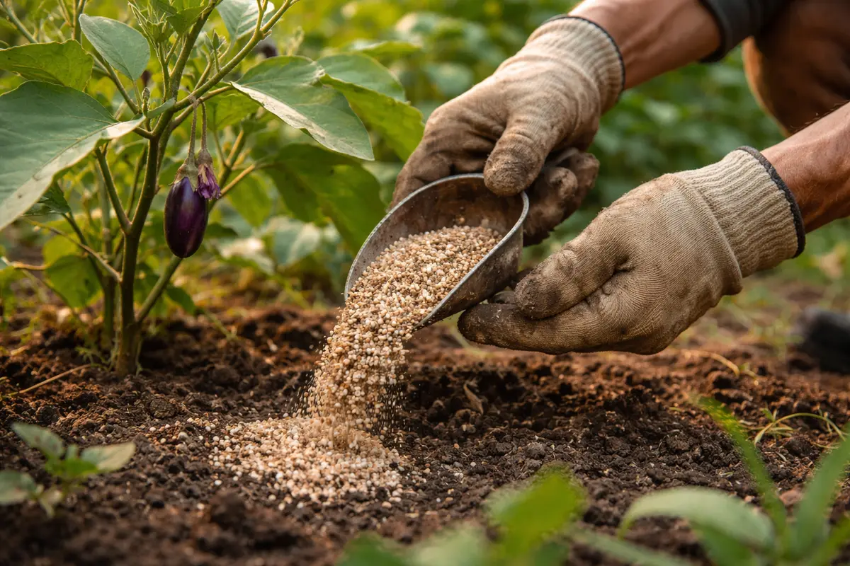 why are my eggplants not setting apply organic fertilizer for nutrient boost