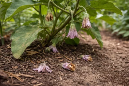 why are my eggplants not setting with dropped blossoms around the stems