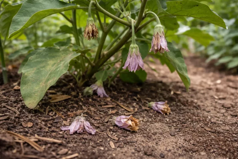 why are my eggplants not setting with dropped blossoms around the stems