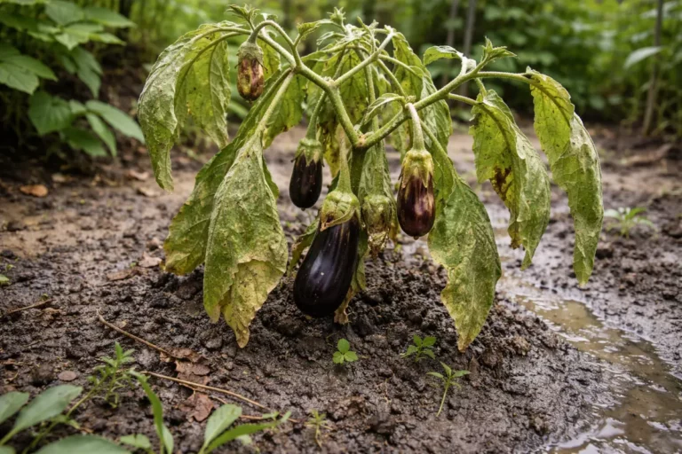 why are my eggplants stunted during wilting visibly in real garden soil