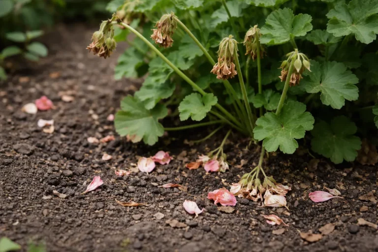 why are my geraniums not flowering with dropped blossoms around the stems