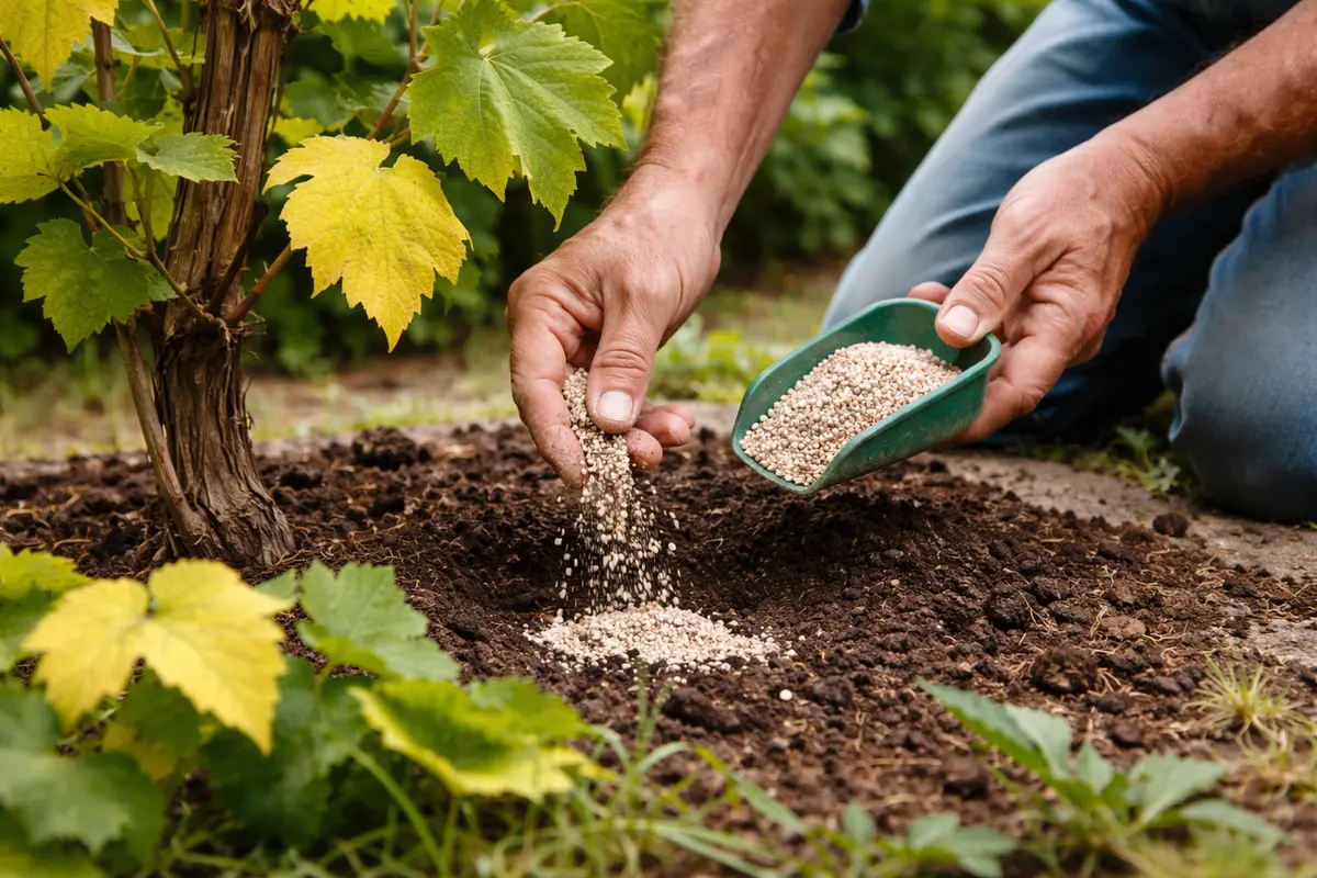 why are my grapevines leaves turning apply balanced fertilizer for leaf recovery