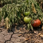 why are my heirloom tomato showing stress from sun and dry soil