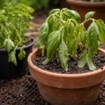 why are my herbs wilting after wilting visibly in real garden soil