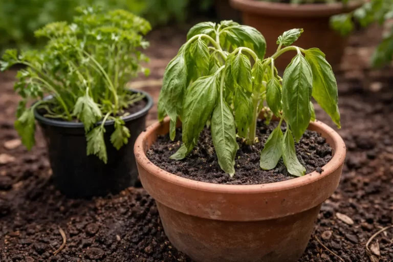 why are my herbs wilting after wilting visibly in real garden soil