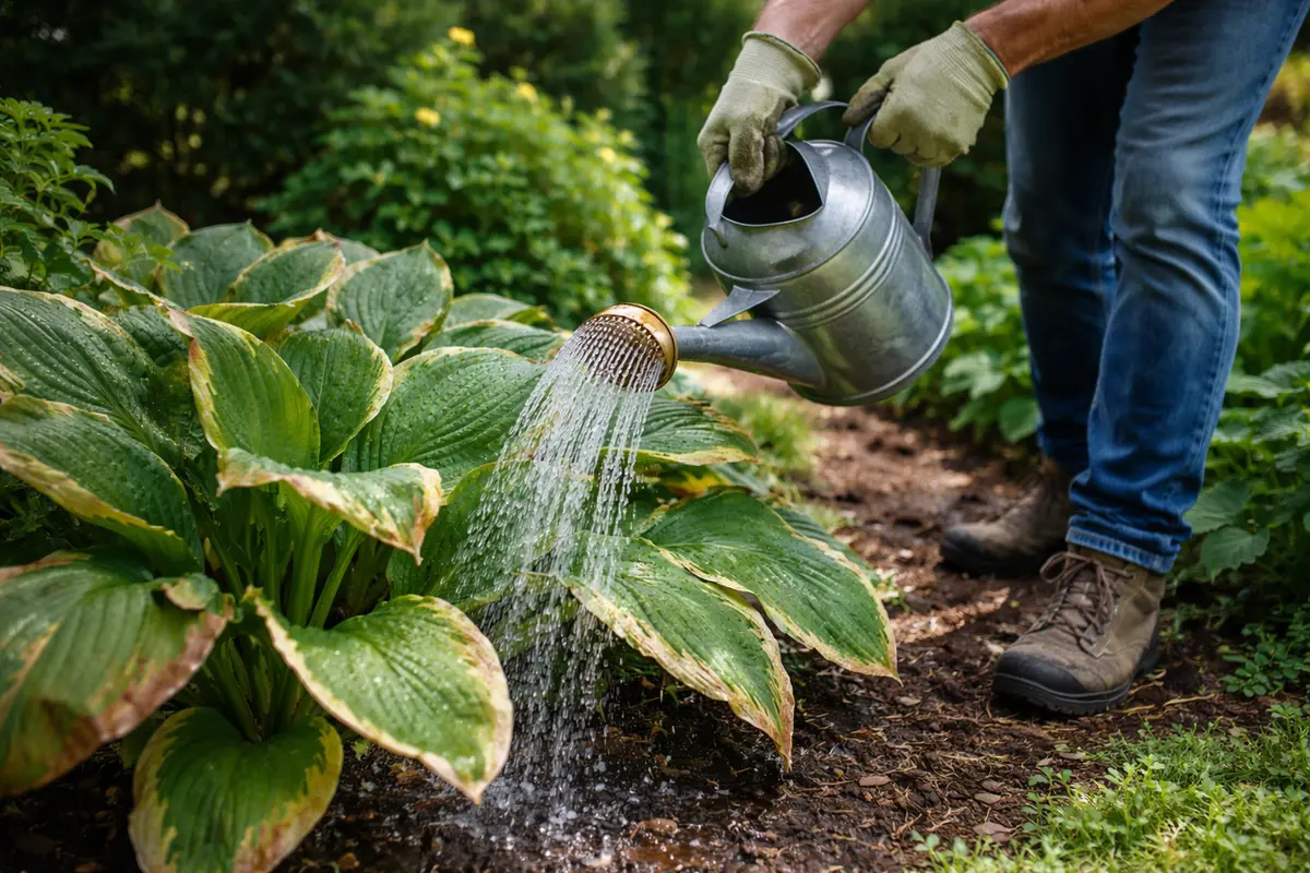 why are my hostas developing brown water hostas deeply to aid recovery