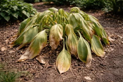 why are my hostas wilting in wilting visibly in real garden soil