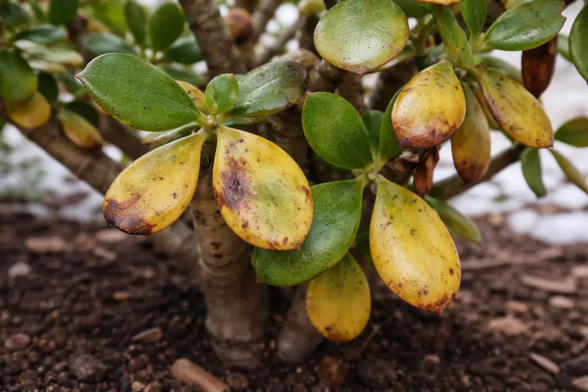 why are my jade plant with visible browning or spots on leaves