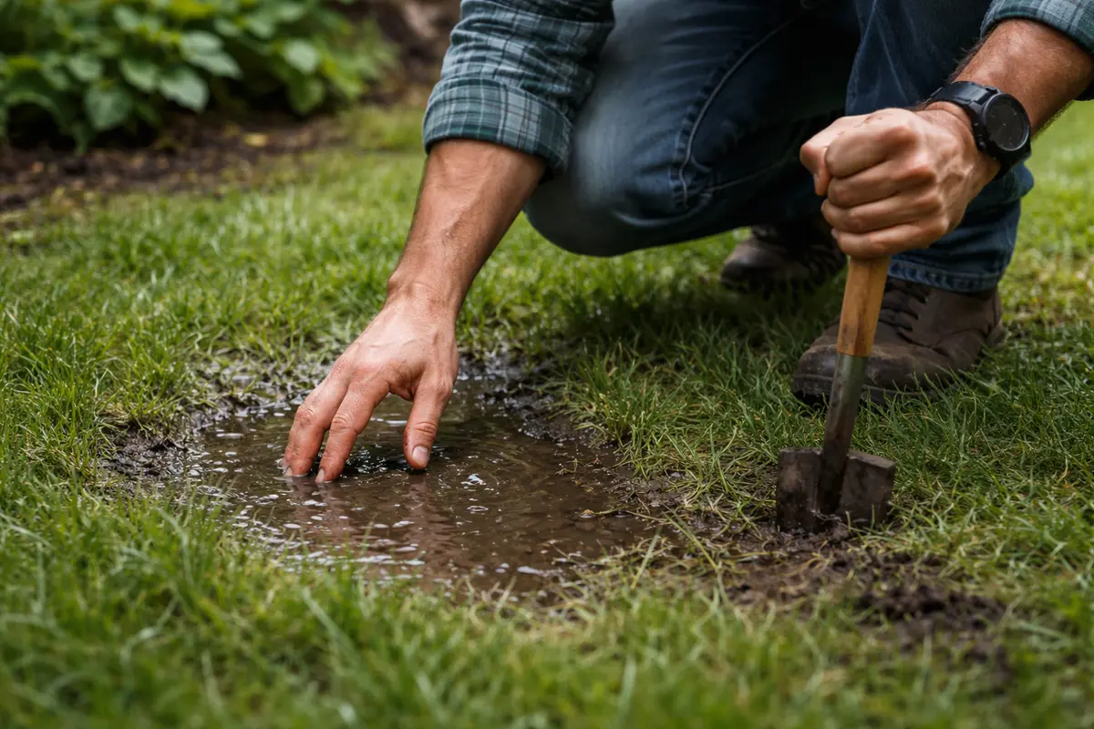 why are my lawn spots appearing inspect lawn for standing water spots